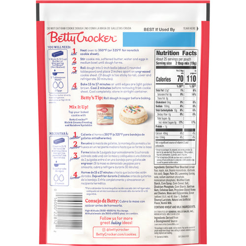 Betty Crocker Birthday Cake Mix para Galletas Suaves - Mr Sabor