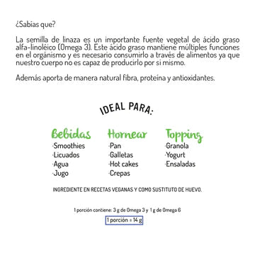 Linaza Molida en Frío 500 gr.