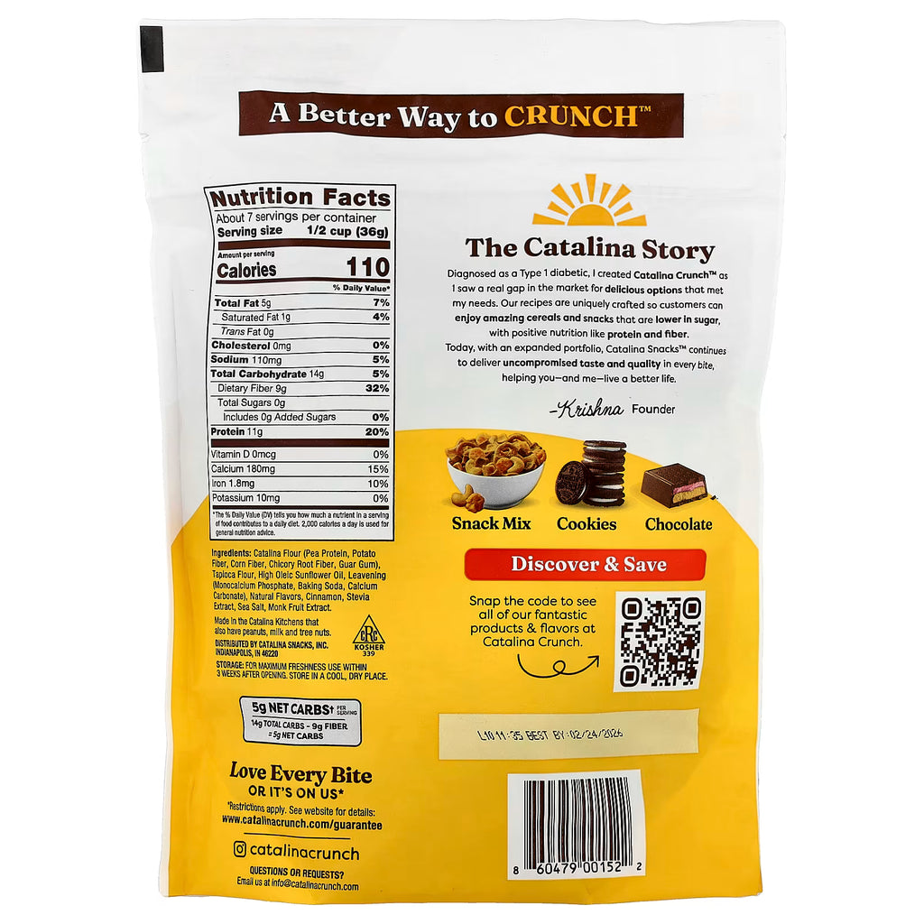 Catalina Crunch Cereal Cinnamon Toast Sin Gluten Keto Friendly 255 gr.