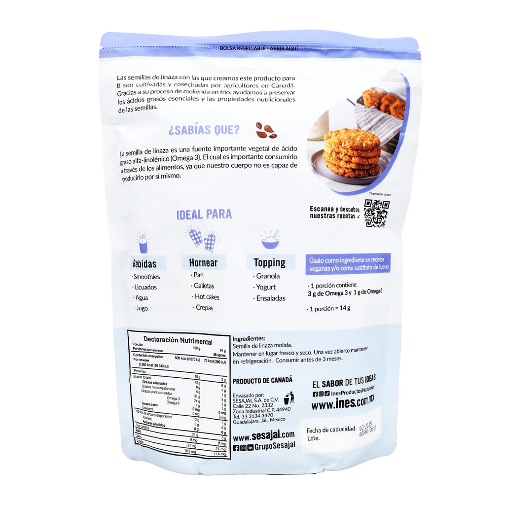 Linaza Molida en Frío 500 gr.