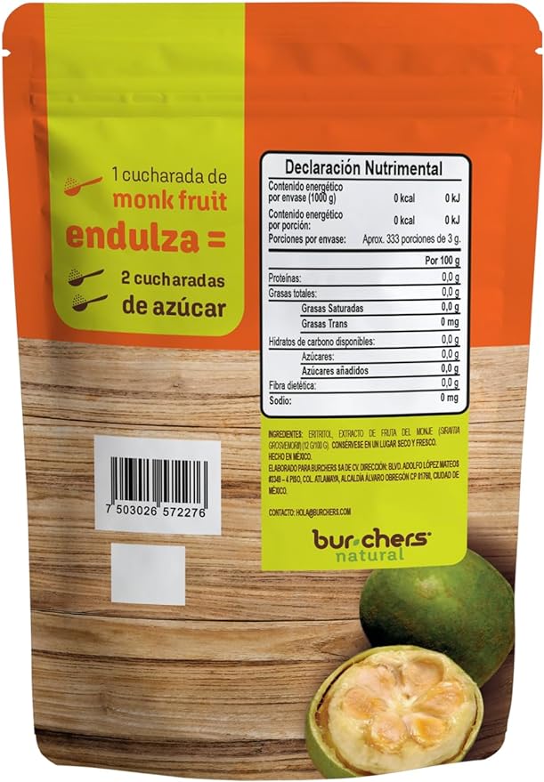 Burchers Natural Monk Fruit Endulzante Natural 240 g