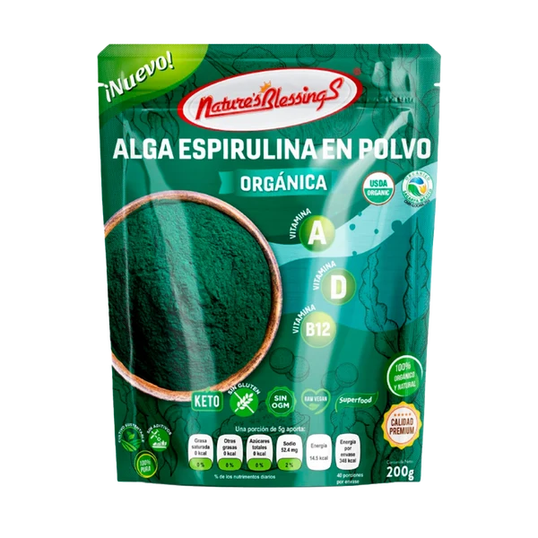 Alga Espirulina en Polvo Orgánica 200 g