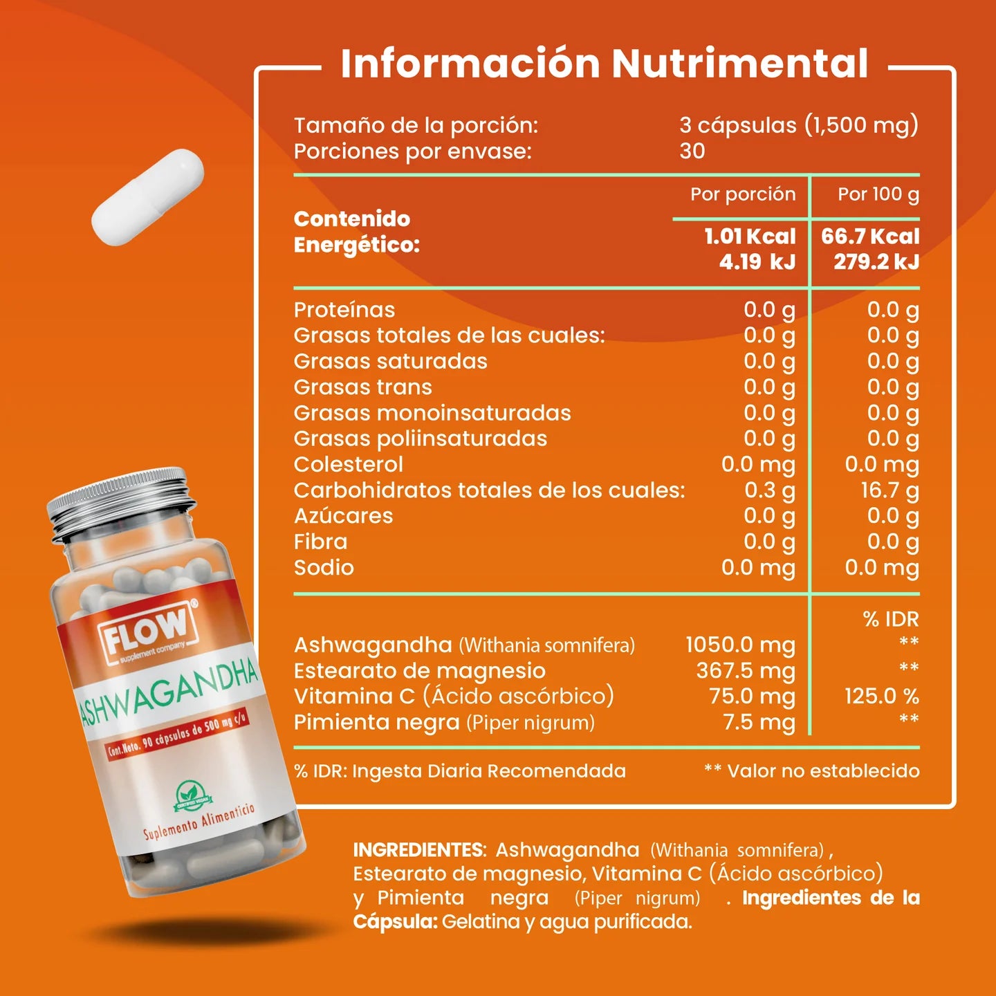 Flow Ashwagandha 90 cápsulas
