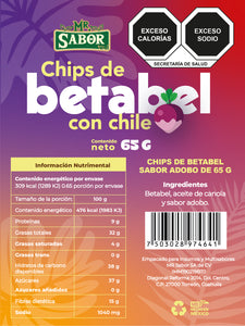 Chips de Betabel Deshidratado con Chile