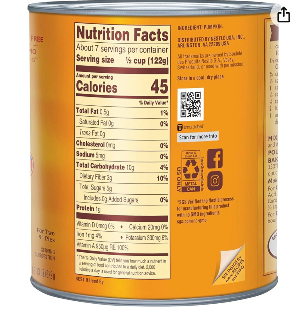 Libby's 100% Puré de Calabaza 822 g - Mr Sabor