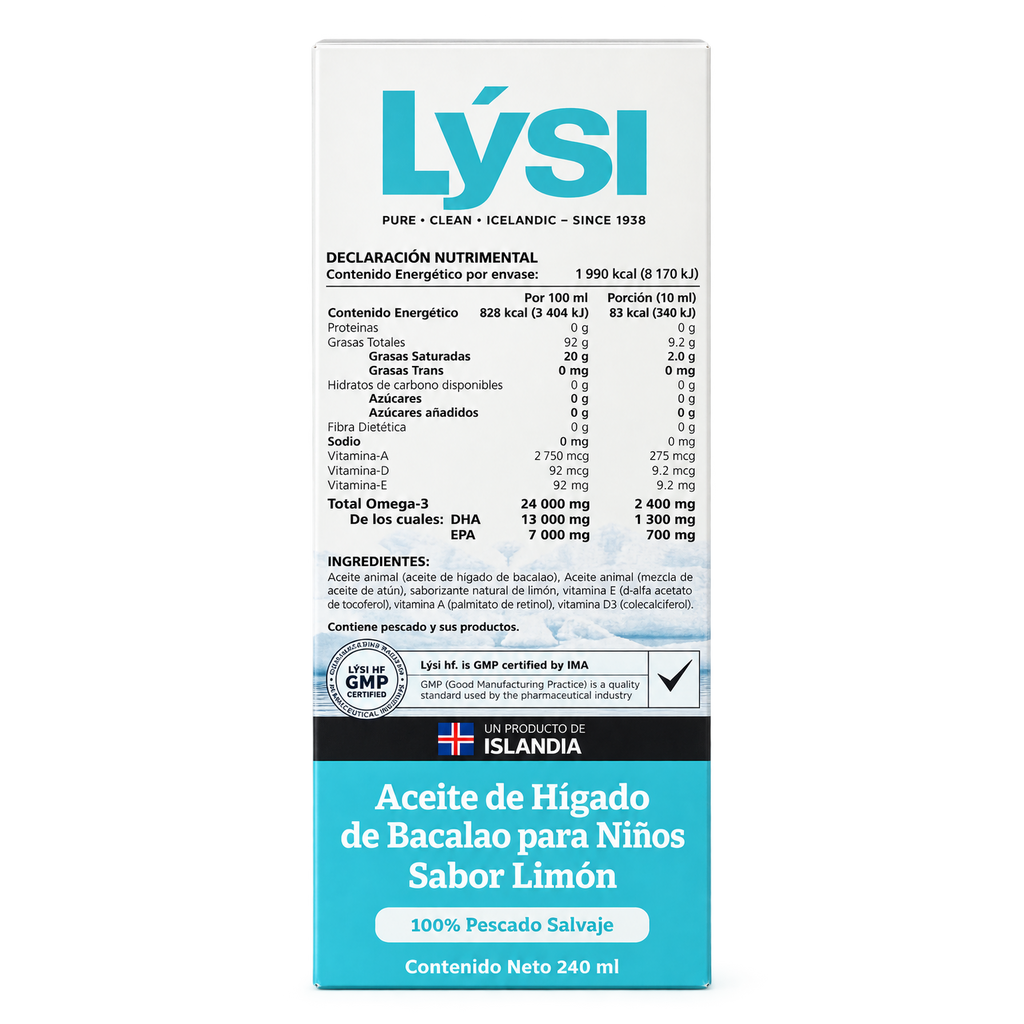Lýsi  Aceite de Bacalao Junior Sabor Limón 240 ml