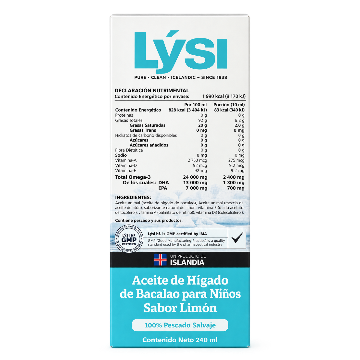 Lýsi  Aceite de Bacalao Junior Sabor Limón 240 ml