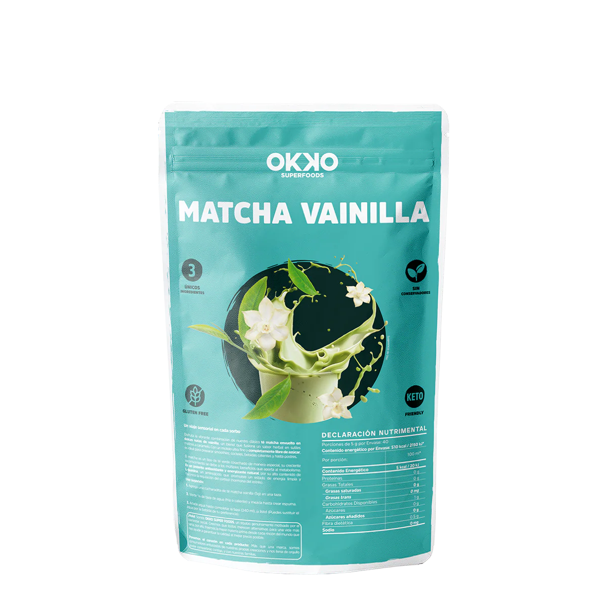 Okko Matcha Vainilla en Polvo 100 g - Mr Sabor