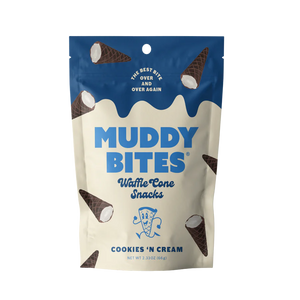 Muddy Bites Conos de Waffle rellenos de Cookies n' Cream