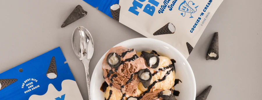 Muddy Bites Conos de Waffle rellenos de Cookies n' Cream - Mr Sabor