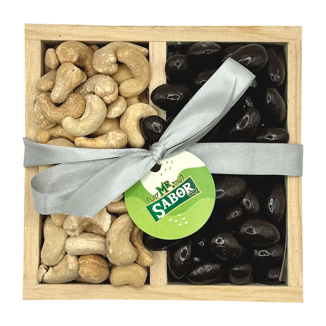 Regalo 2 Divisiones Almendra con Chocolate y Nuez de la India Sin Azúcar