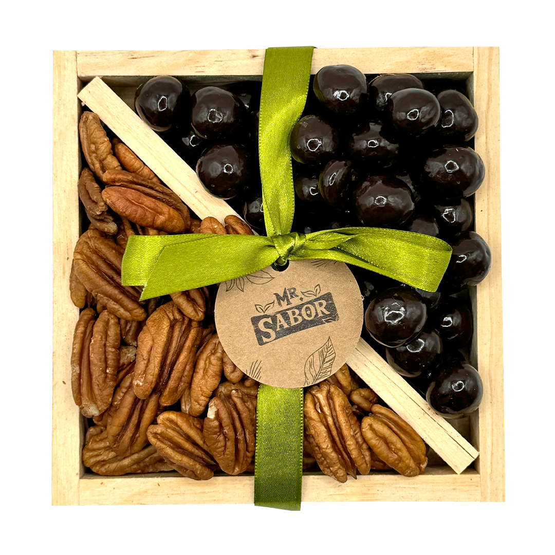 Regalo 2 Divisiones Nuez y Avellana con Chocolate Sin Azúcar