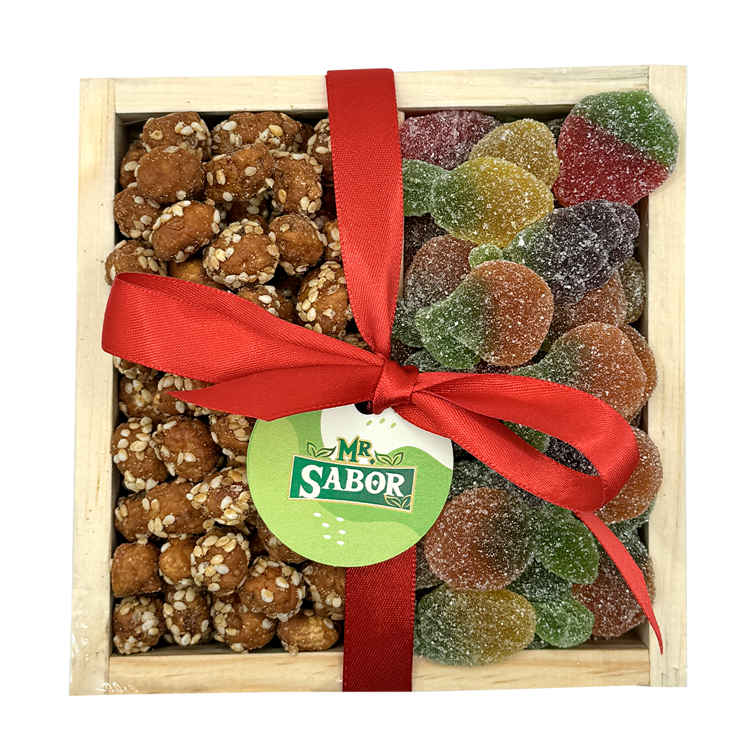 Regalo 2 Divisiones Cacahuate Garapiñado y Gomitas de Frutita