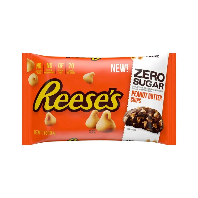 Reese's Peanut Butter Chips Sin Azúcar para Horrnear 198 g.