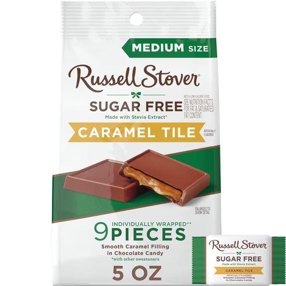Russell Stover Chocolate Sin Azúcar Relleno de Caramelo  141 g