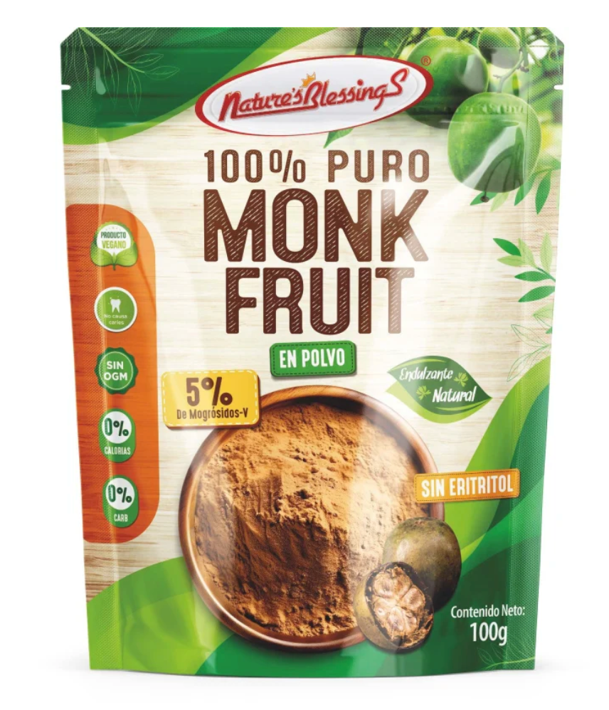 Nature's Blessings Monk Fruit Endulzante Natural Fruta del Monje Sin Eritritol 100 gr