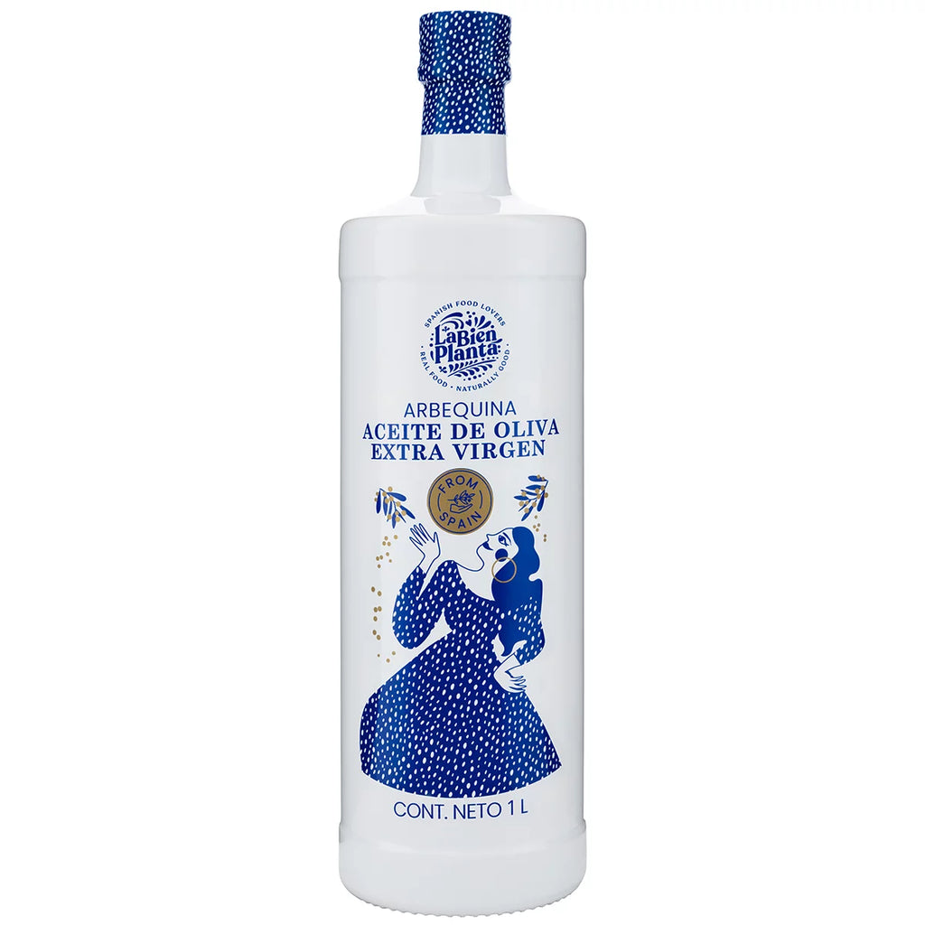 La Bien Planta Aceite de Oliva Extra Virgen Arbequina 100% Español Premium 1 Litro - Mr Sabor