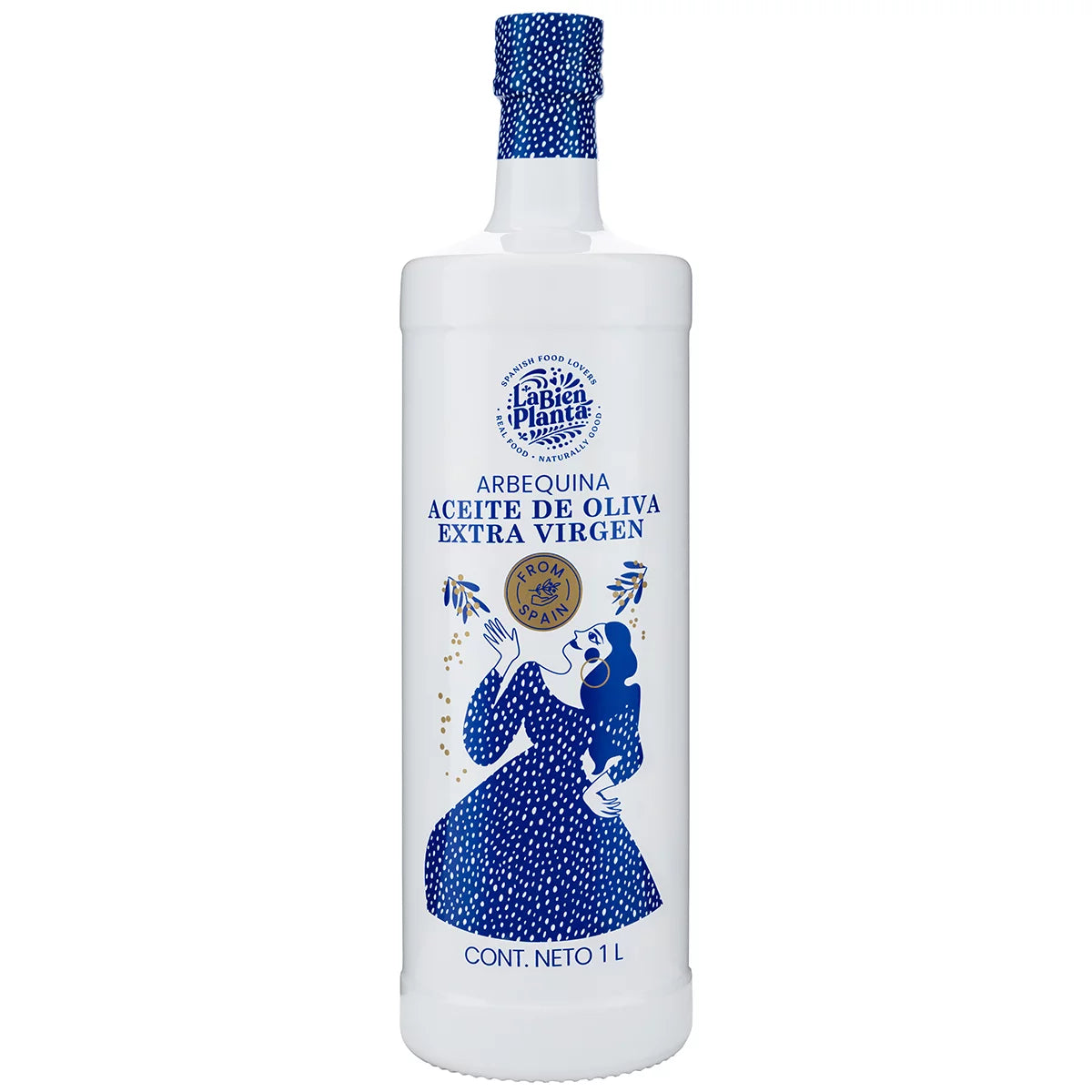 La Bien Planta Aceite de Oliva Extra Virgen Arbequina 100% Español Premium 1 Litro - Mr Sabor