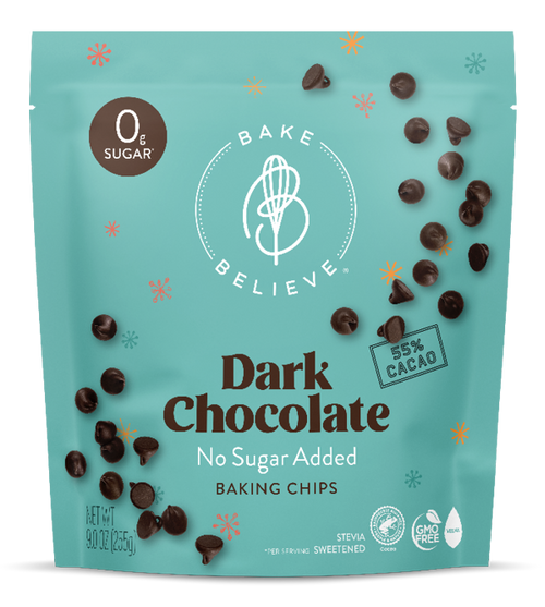 Bake Believe Chispas de Chocolate Amargas Sin Azúcar Endulzadas con Stevia - Mr Sabor