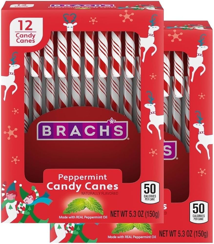 Brachs Candy Canes Peppermint 12 Bastones de Caramelo Sabor Menta