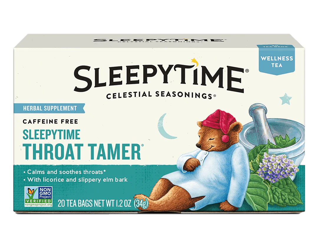 Sleepytime Celestial Seasonings Throat Tamer Té para Garganta Sin cafeína, 20 bolsitas de té, 34 g