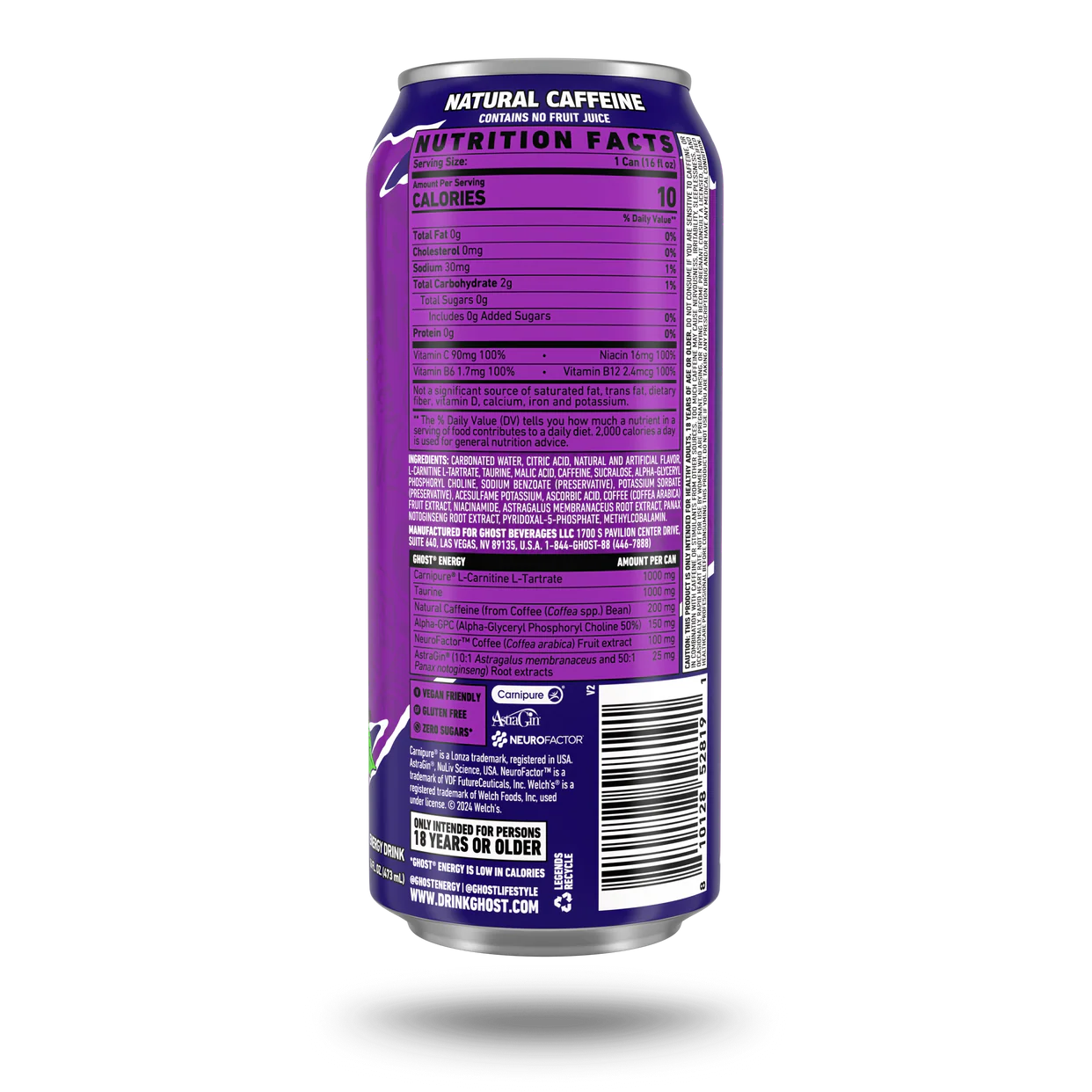 Ghost Energy Bebida Energética Welch's Grape
