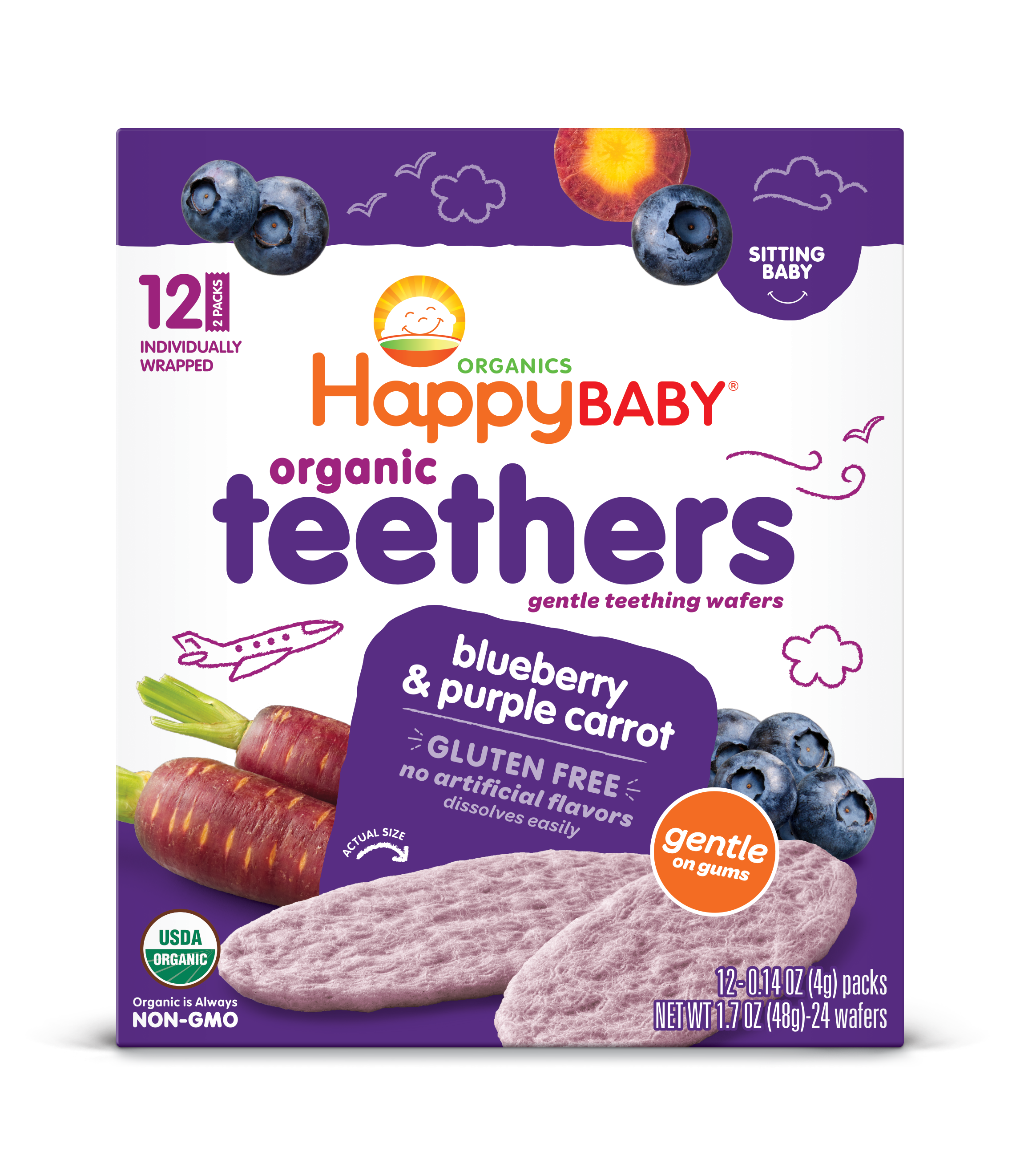 Happy Baby Blueberry & Purple Carrot Teethers - Mr Sabor