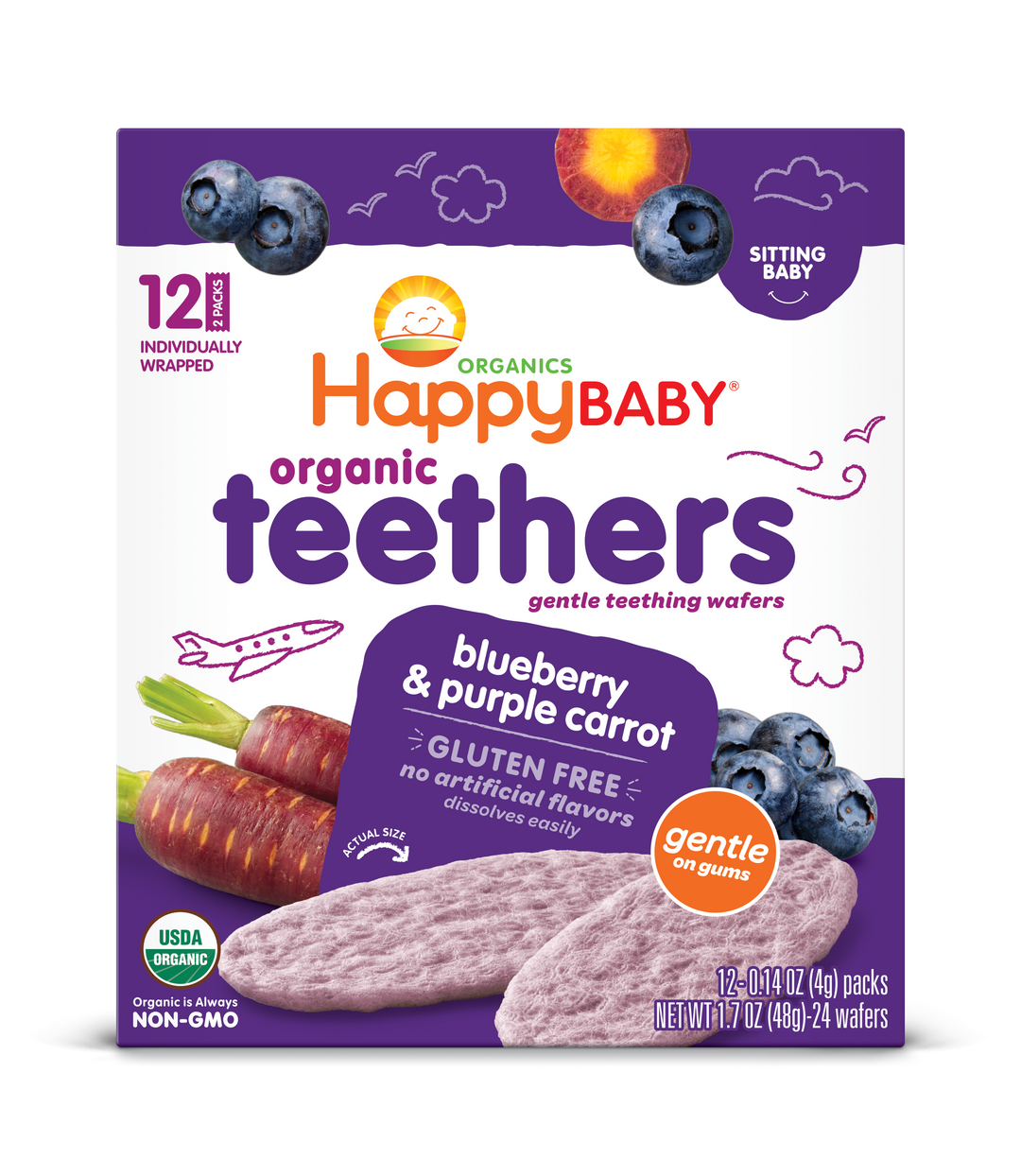 Happy Baby Blueberry Purple Carrot Teethers