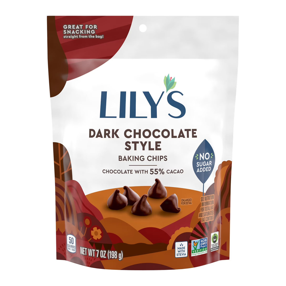 Lily's Chispas de Chocolate Oscuro con Stevia y 55% Cacao 198 g