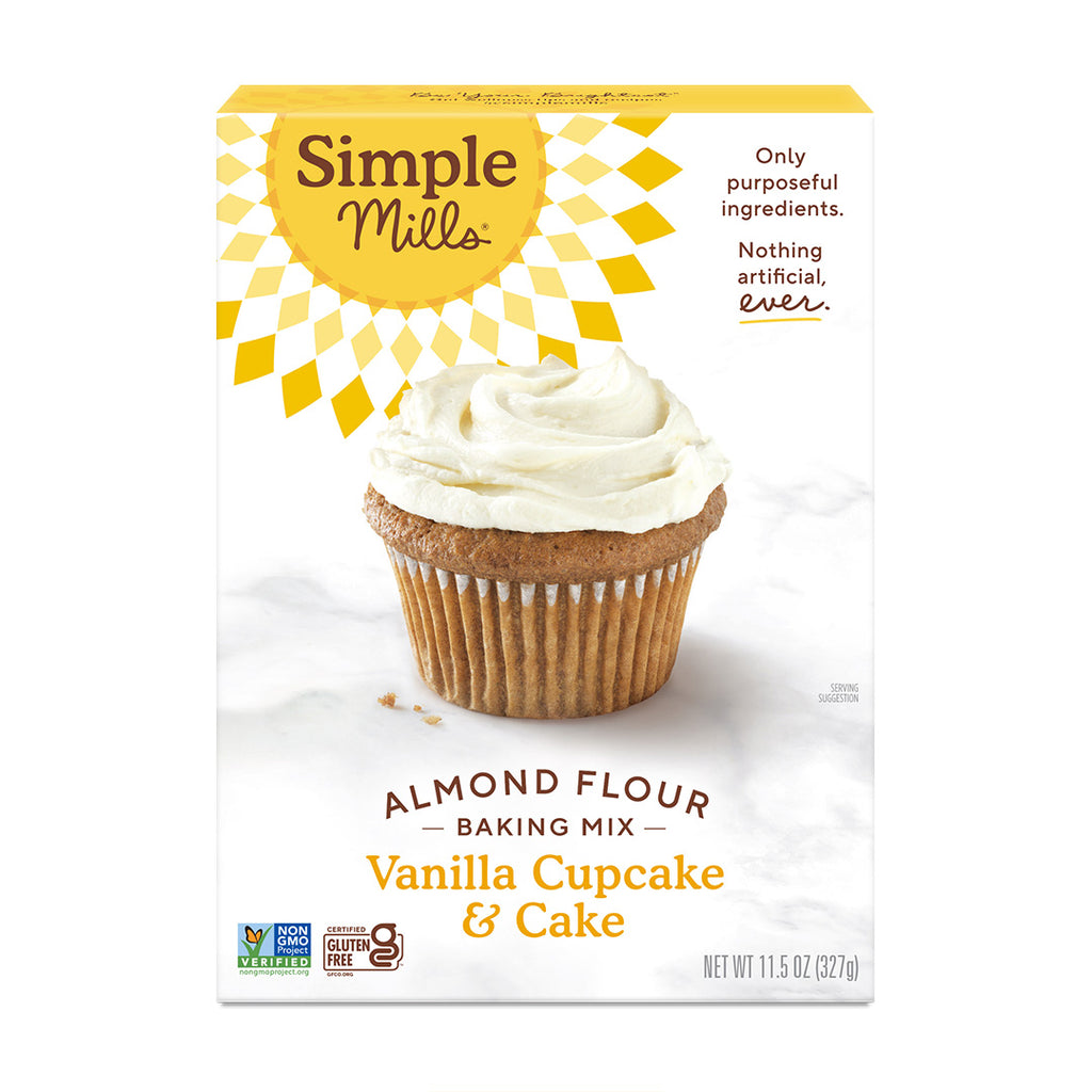 Simple Mills Mezcla de Harina de Almendra para Cupcakes y Pastel de Vainilla 327 g.