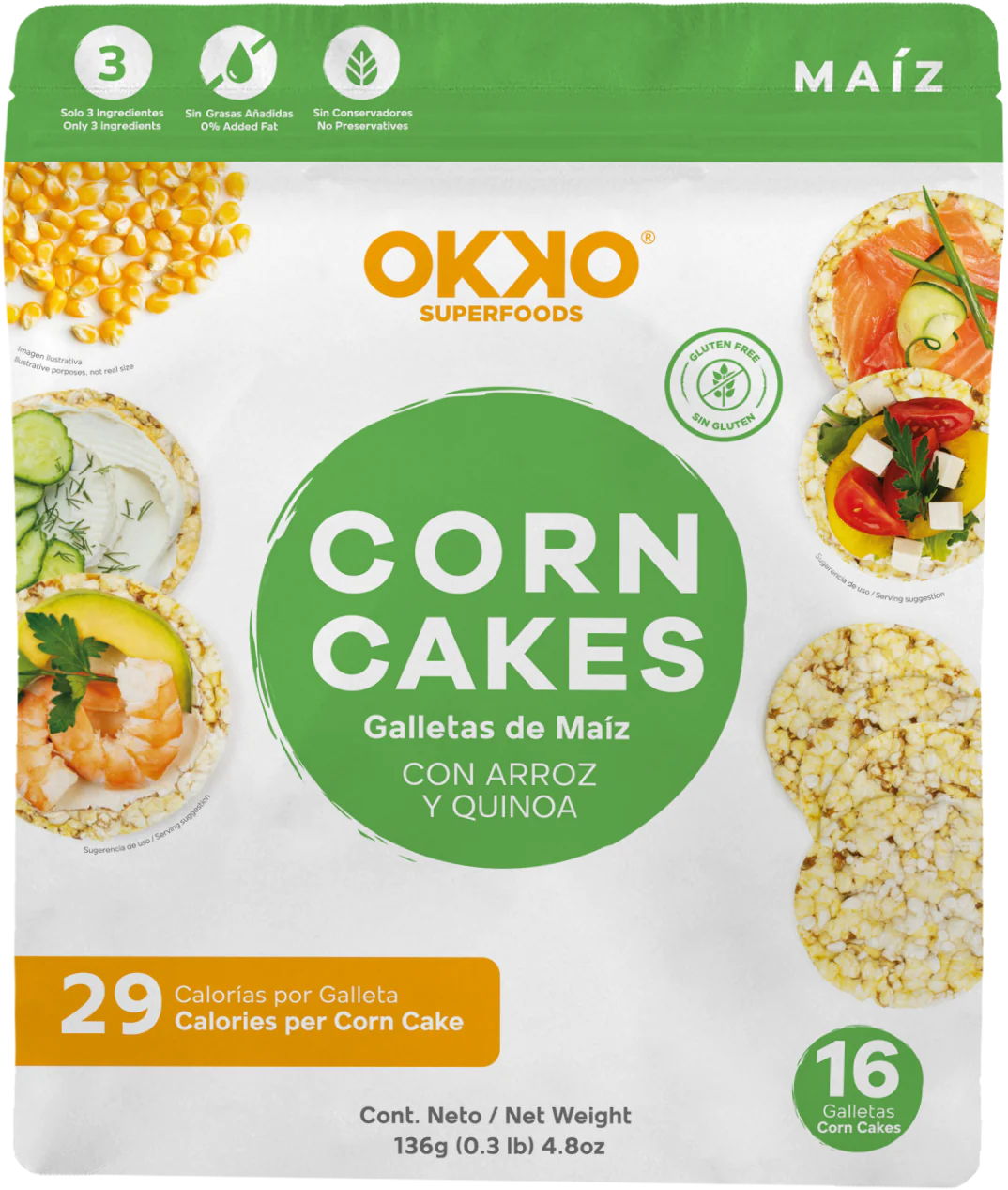 Okko Corn Cakes Galletas de Maíz