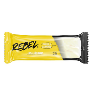 Rebel Barra de Proteína con Chocolate Blanco, Vainilla y Caramelo