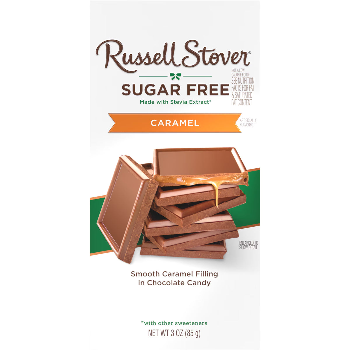 Russell Stover Chocolate Relleno de Caramelo Sin Azúcar Barra de 85 g
