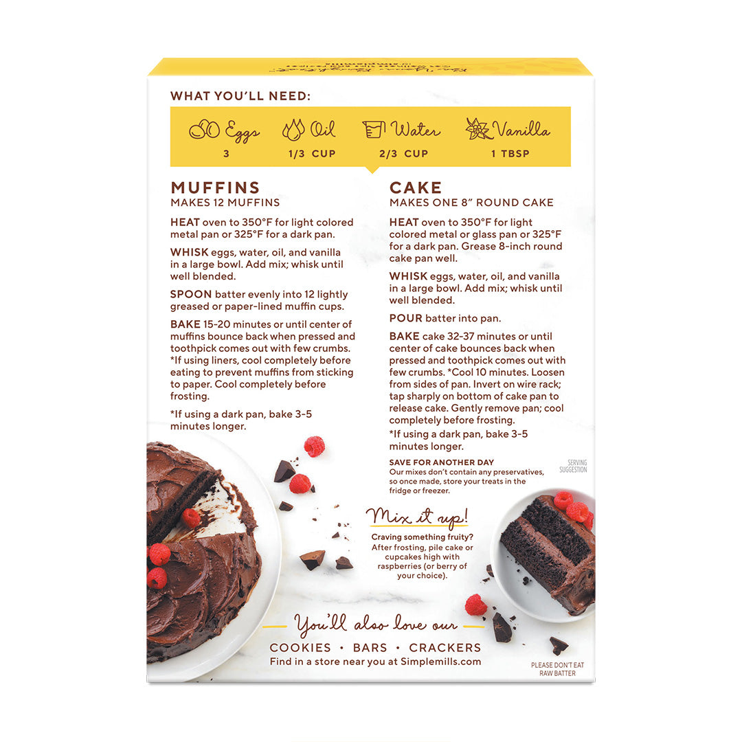 Simple Mills Mezcla de Harina de Almendra para Cupcakes y Pastel de Chocolate 318 g.