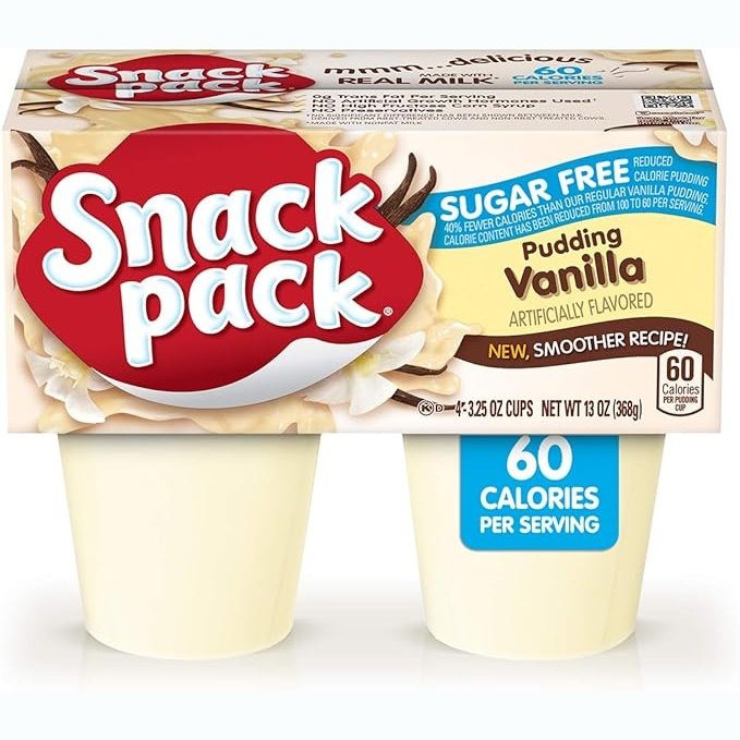 Snack Pack Pudín de Vainilla Sin Azúcar