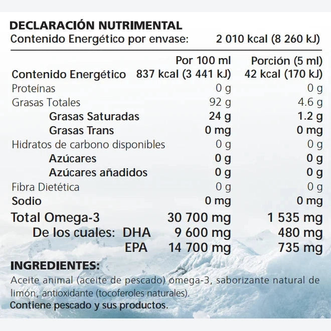 Lýsi Aceite de Pescado Omega-3 EPA y DHA Puro