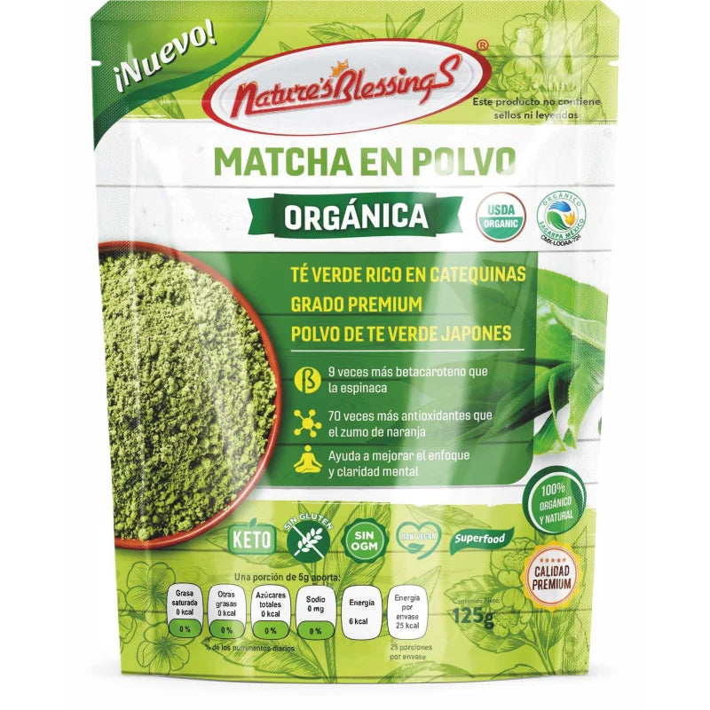 Nature's Blessigs Té Verde Matcha Japonés Orgánico 125g - Mr Sabor