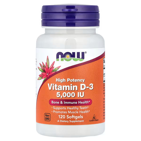 Now Vitamina D3 5,000 IU 120 cápsulas
