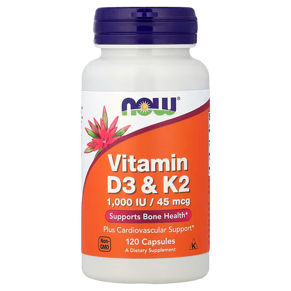 Now Foods Vitamina D3 & K2 1,000 IU / 45 mcg