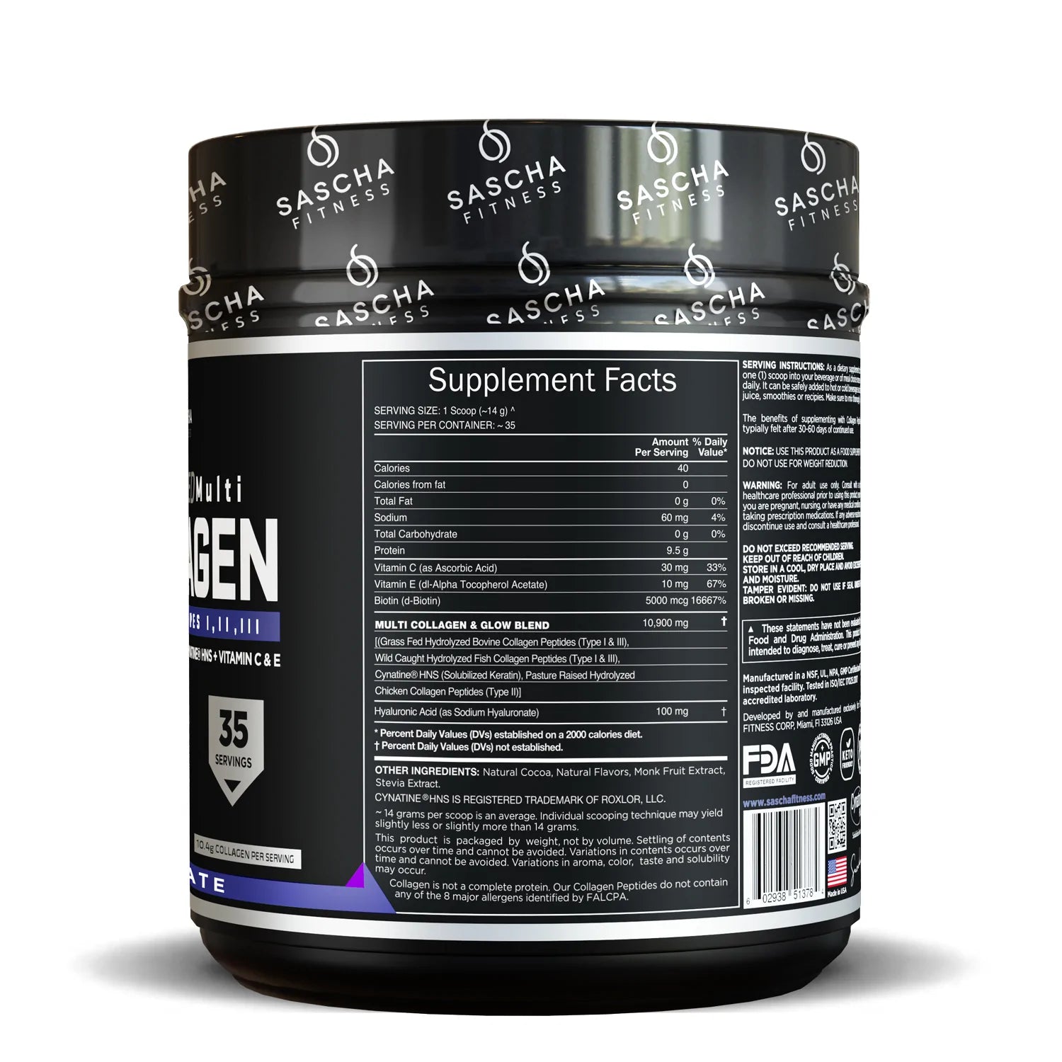 Sascha Fitness Colágeno Sabor Chocolate - Mr Sabor