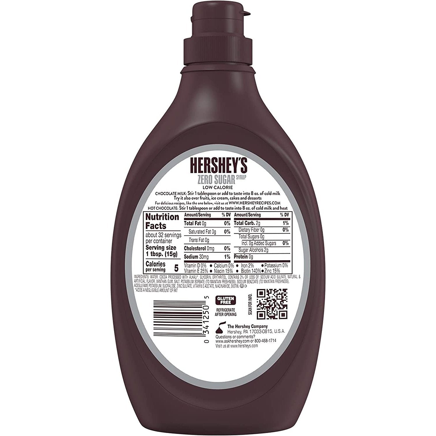 Hershey's Jarabe de Chocolate sin Azúcar - Mr Sabor