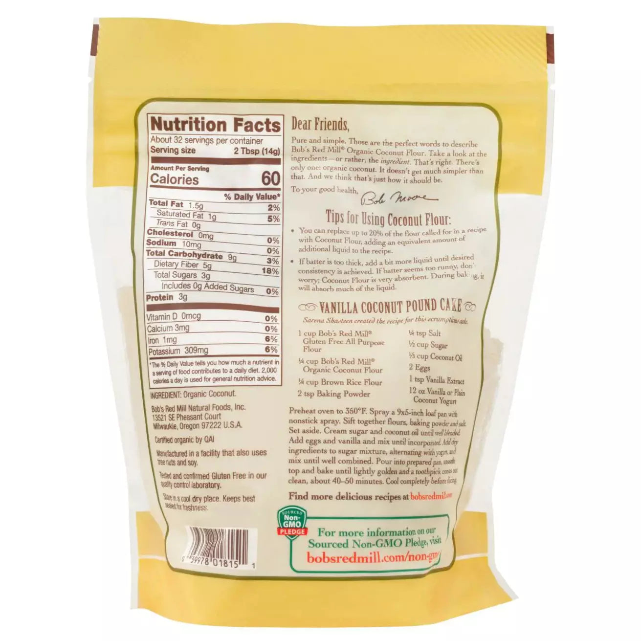 Bob's Red Mill Organic Coconut Flour Gluten Free - Mr Sabor