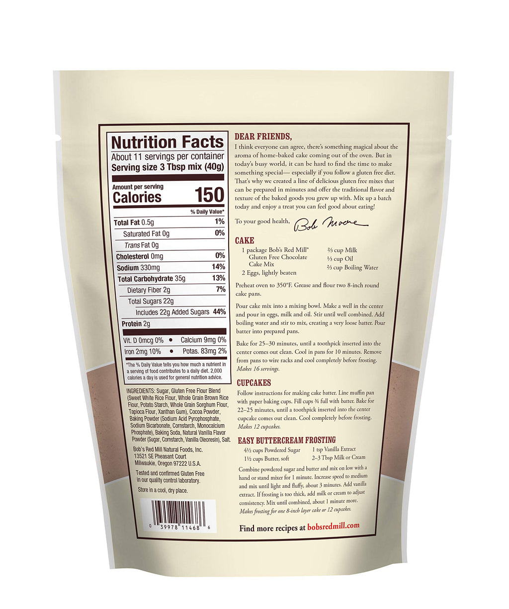 Bob's Red Mill Chocolate Cake Mix Gluten Free 454 g - Mr Sabor