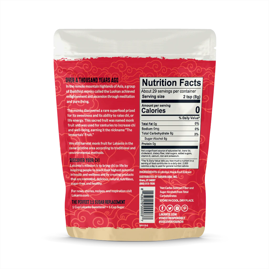 Lakanto Endulzante de Fruto del Monje Dorado con Eritritol - Mr Sabor
