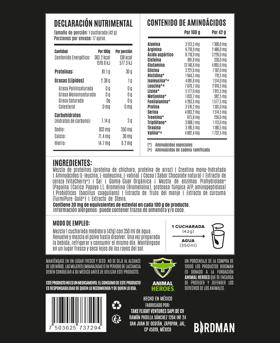 Birdman Falcon Performance Proteína Choco Bronze - Mr Sabor