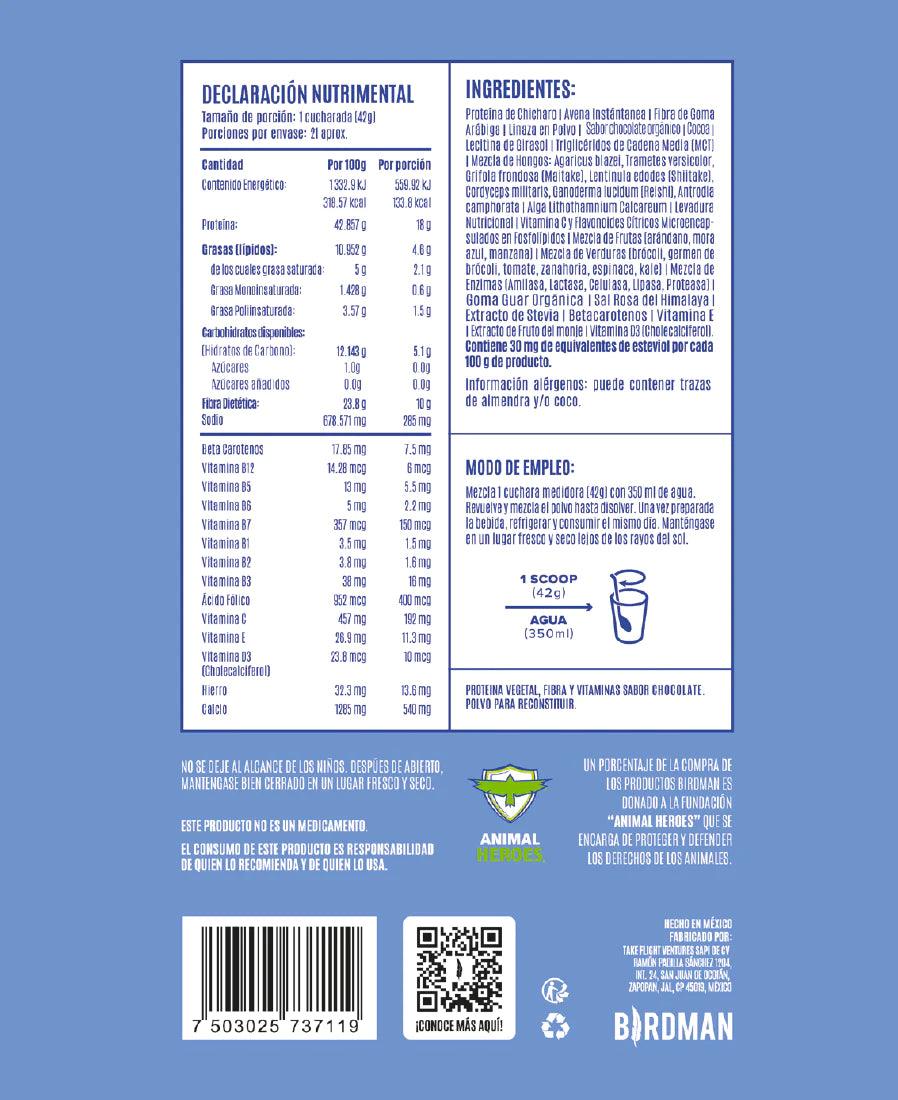 Birdman Peacock Proteína Chocolate