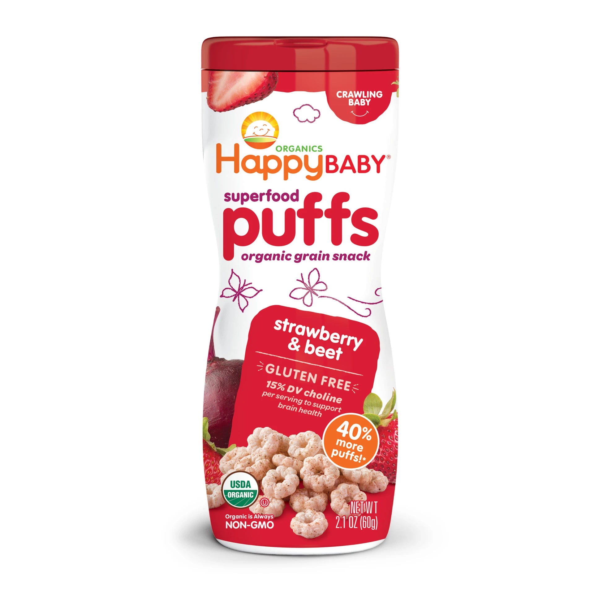 Happy Baby Strawberry & Beet Puffs