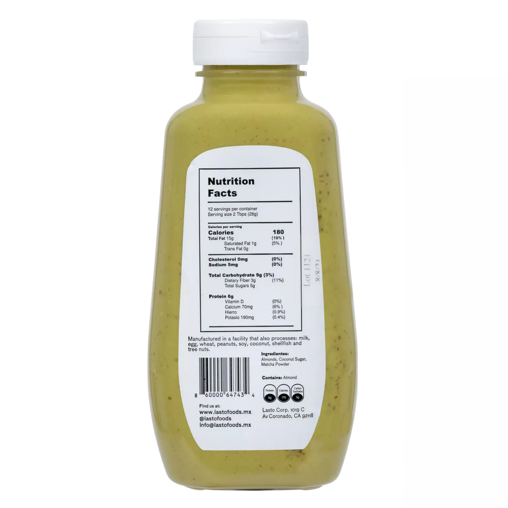 Lasto Foods Crema de Almendras con Matcha