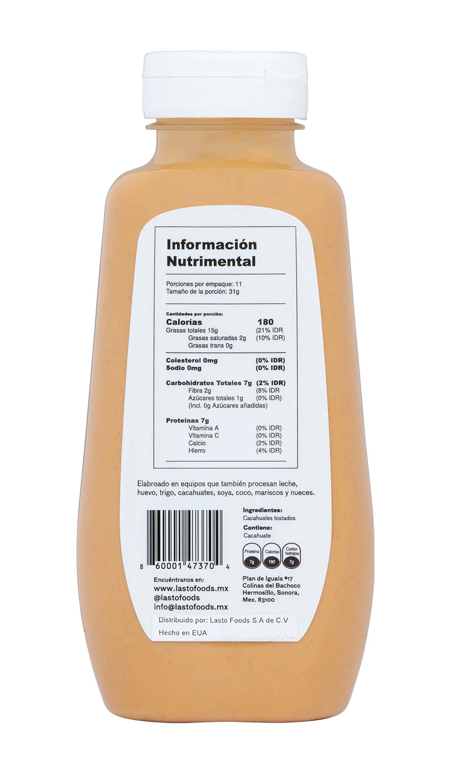 Lasto Foods Crema de Cacahuate