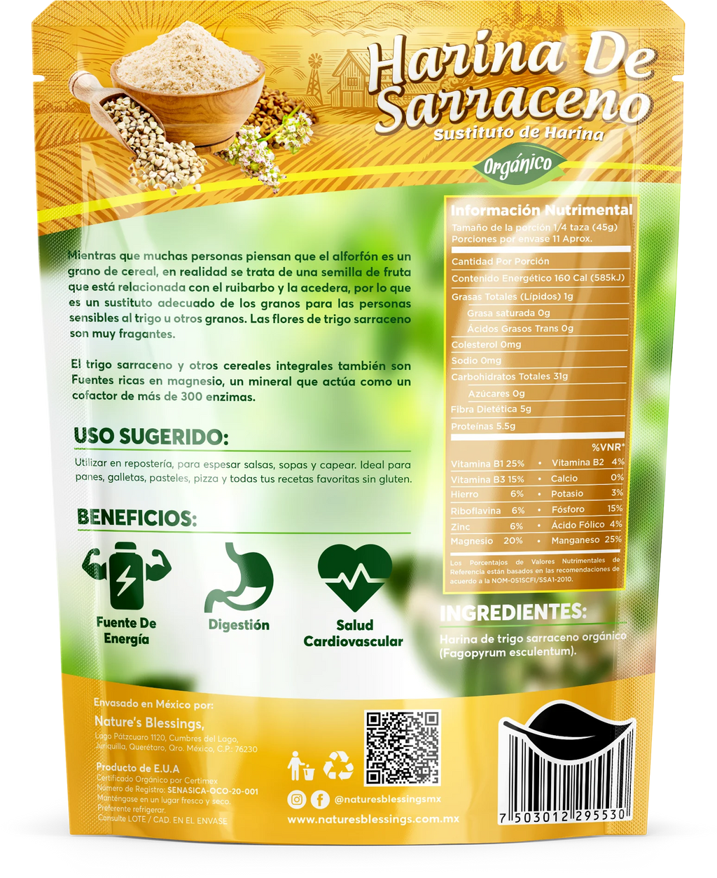 Nature's Blessings Harina de Sarraceno - Mr Sabor